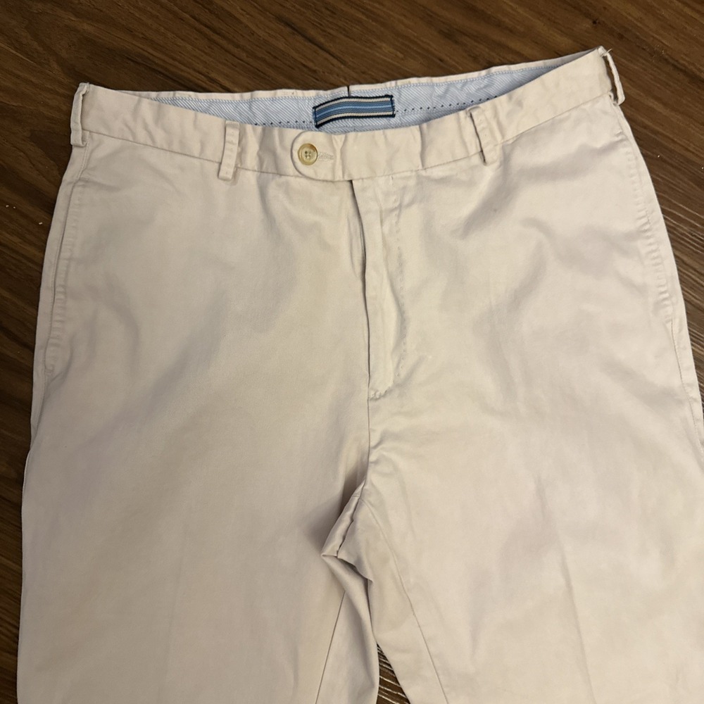 Peter Millar Pants Mens 34x31 Light Beige Chino Raleigh Washed Twill Pima Cotton